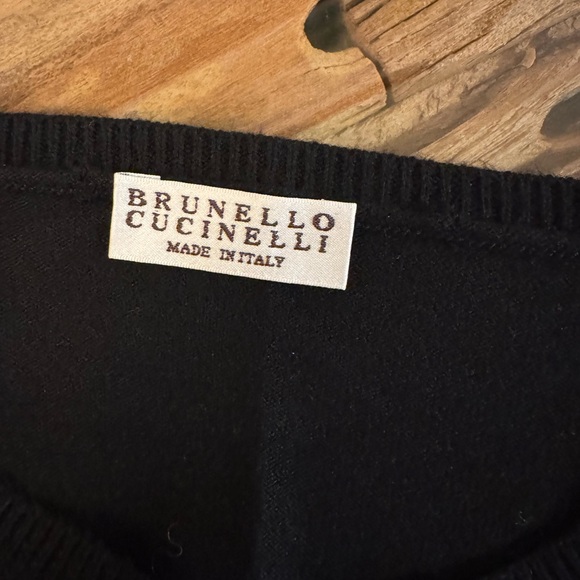 Brinello Cucinelli Black knitted top with Silver Trim. New - Picture 7 of 7